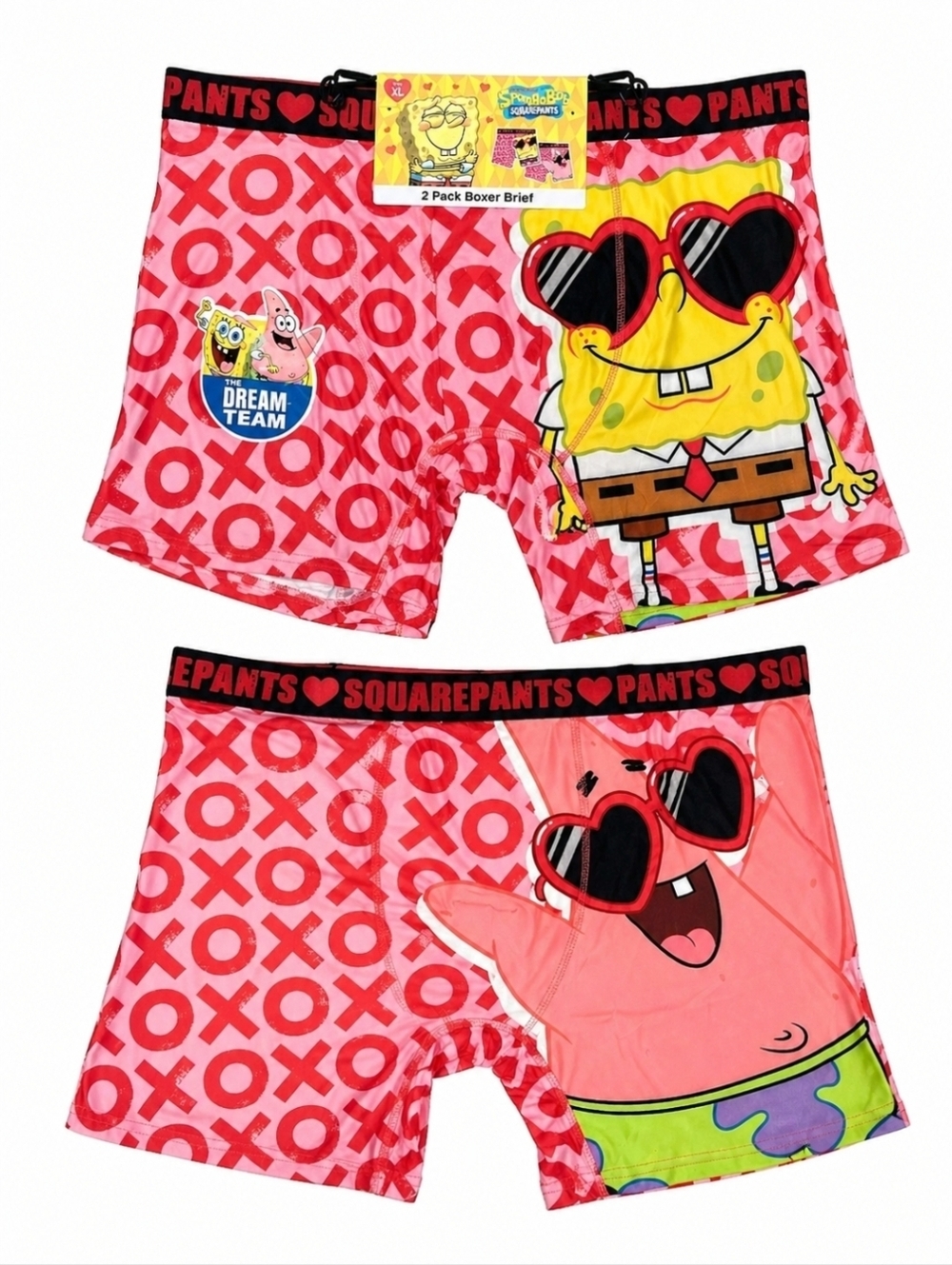 Valentine's Day Men's 2 Pack Boxer Brief SpongeBob SquarePants Size XLarge NWT